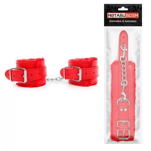 Фото товара: Красные мягкие наручники на регулируемых ремешках, код товара: NTB-80565/Арт.180434, номер 1
