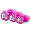 Купить Набор розовых анальных пробок с прозрачным кристаллом-сердечком Bling Plugs Training Kit код товара: BL-395830/Арт.180645. Секс-шоп в СПб - EROTICOASIS | Интим товары для взрослых 