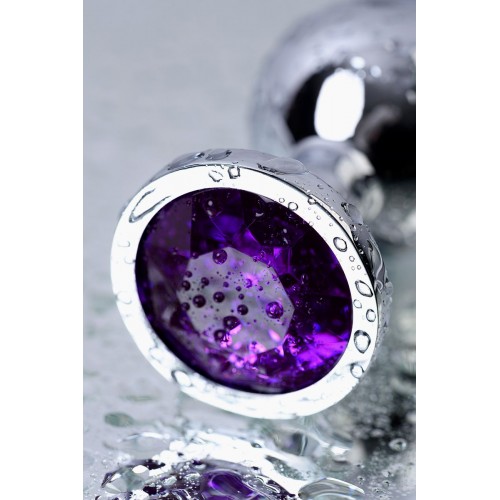 Фото товара: Серебристая коническая анальная пробка с фиолетовым кристаллом - 8 см., код товара: 717002-4/Арт.184027, номер 10