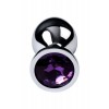Фото товара: Серебристая коническая анальная пробка с фиолетовым кристаллом - 8 см., код товара: 717002-4/Арт.184027, номер 3