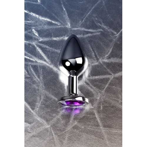 Фото товара: Серебристая коническая анальная пробка с фиолетовым кристаллом - 8 см., код товара: 717002-4/Арт.184027, номер 8