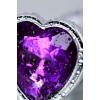 Фото товара: Серебристая коническая анальная пробка с фиолетовым кристаллом-сердечком - 7 см., код товара: 717013-4/Арт.184028, номер 10