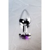 Фото товара: Серебристая коническая анальная пробка с фиолетовым кристаллом - 7 см., код товара: 717014-4/Арт.184030, номер 8