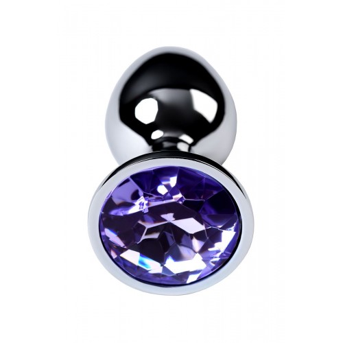 Фото товара: Серебристая конусовидная анальная пробка с фиолетовым кристаллом - 7 см., код товара: 717001-4/Арт.184031, номер 3