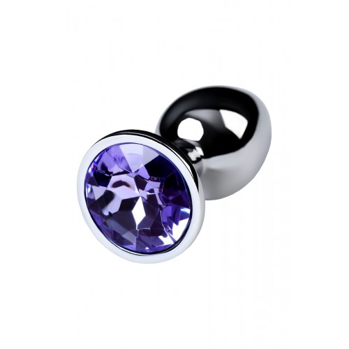 Фото товара: Серебристая конусовидная анальная пробка с фиолетовым кристаллом - 7 см., код товара: 717001-4/Арт.184031, номер 4