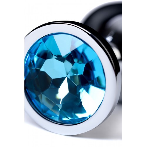 Фото товара: Серебристая конусовидная анальная пробка с голубым кристаллом - 8 см., код товара: 717002-14/Арт.184033, номер 7