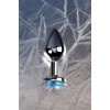 Фото товара: Серебристая конусовидная анальная пробка с голубым кристаллом - 8 см., код товара: 717002-14/Арт.184033, номер 8