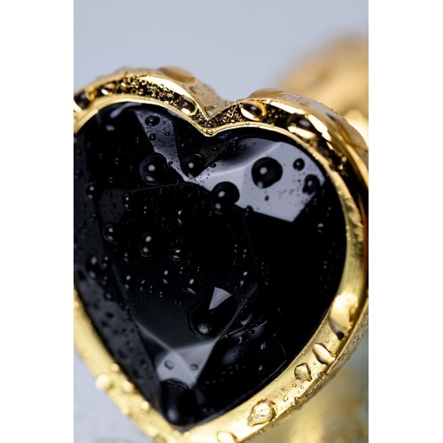 Фото товара: Золотистая коническая анальная пробка с черным кристаллом-сердечком - 7 см., код товара: 717016-135/Арт.184034, номер 10