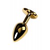 Фото товара: Золотистая коническая анальная пробка с черным кристаллом-сердечком - 7 см., код товара: 717016-135/Арт.184034, номер 2
