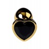 Фото товара: Золотистая коническая анальная пробка с черным кристаллом-сердечком - 7 см., код товара: 717016-135/Арт.184034, номер 3