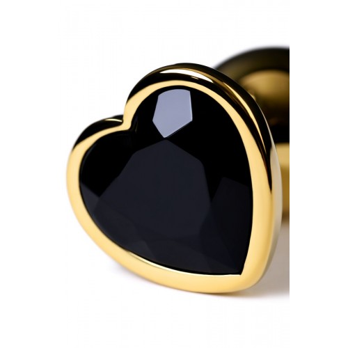 Фото товара: Золотистая коническая анальная пробка с черным кристаллом-сердечком - 7 см., код товара: 717016-135/Арт.184034, номер 7