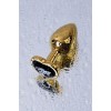 Фото товара: Золотистая коническая анальная пробка с черным кристаллом-сердечком - 7 см., код товара: 717016-135/Арт.184034, номер 9