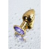 Фото товара: Золотистая коническая анальная пробка с фиолетовым кристаллом - 7 см., код товара: 717004-15/Арт.184035, номер 8