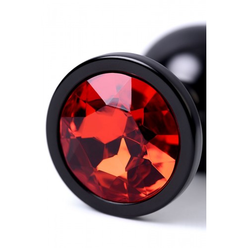Фото товара: Черный анальный плаг с кристаллом красного цвета - 8,2 см., код товара: 717008-59/Арт.186165, номер 7