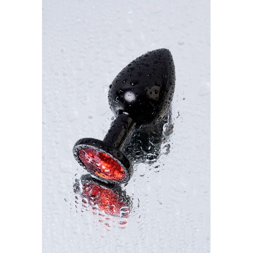 Фото товара: Черный анальный плаг с кристаллом красного цвета - 8,2 см., код товара: 717008-59/Арт.186165, номер 9