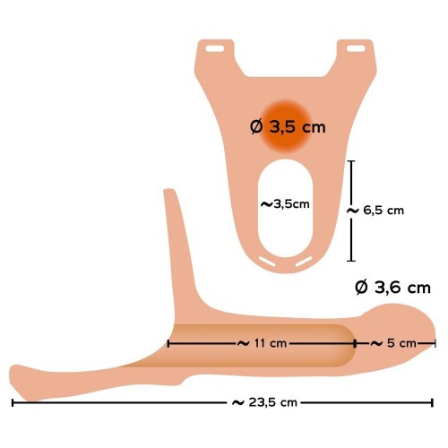 Фото товара: Силиконовый полый страпон на ремнях Silicone Strap-on - 16 см., код товара: 05339040000/Арт.186402, номер 3