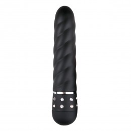 Черный мини-вибратор Diamond Twisted Vibrator - 11,4 см.