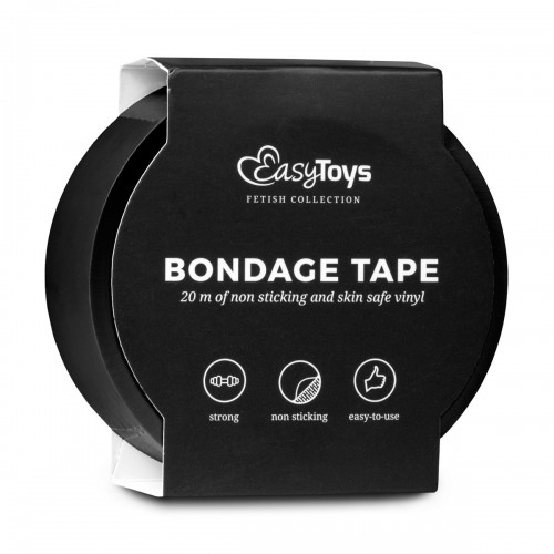 Фото товара: Черная лента для бондажа Easytoys Bondage Tape - 20 м., код товара: ET245BLK/Арт.187885, номер 1