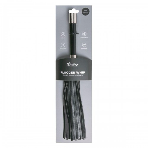 Фото товара: Черная плеть Easytoys Flogger With Metal Grip - 38 см., код товара: ET289BLK/Арт.187943, номер 1