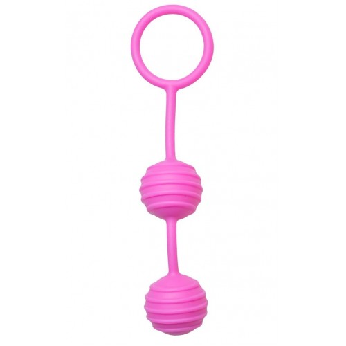 Купить Розовые вагинальные шарики с ребрышками Pleasure Balls код товара: ET003PNK / Арт.190550. Секс-шоп в СПб - EROTICOASIS | Интим товары для взрослых 