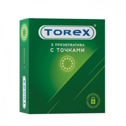 Купить Текстурированные презервативы Torex  С точками  - 3 шт. код товара: 2300/Арт.190860. Секс-шоп в СПб - EROTICOASIS | Интим товары для взрослых 