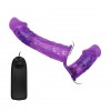 Фото товара: Женский фиолетовый страпон с вагинальной вибропробкой Ultra - 17,5 см., код товара: BW-022060-1/Арт.191394, номер 1