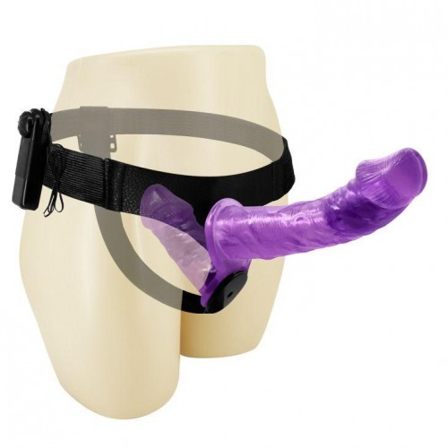 Фото товара: Женский фиолетовый страпон с вагинальной вибропробкой Ultra - 17,5 см., код товара: BW-022060-1/Арт.191394, номер 2