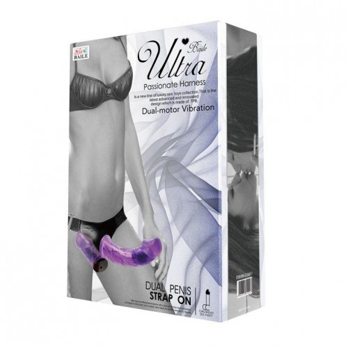 Фото товара: Женский фиолетовый страпон с вагинальной вибропробкой Ultra - 17,5 см., код товара: BW-022060-1/Арт.191394, номер 5
