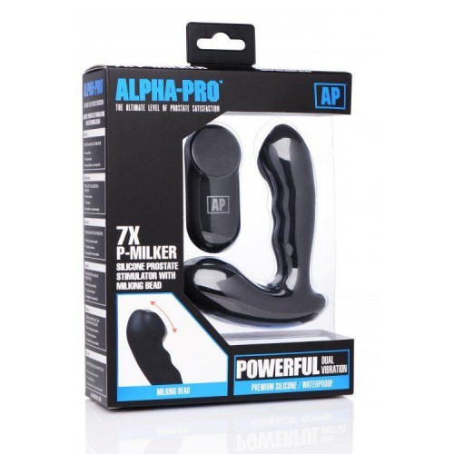 Фото товара: Черный стимулятор простаты Alpha-Pro 7X P-Milker Silicone Prostate Stimulator with Milking Bead, код товара: AG151/Арт.192229, номер 2