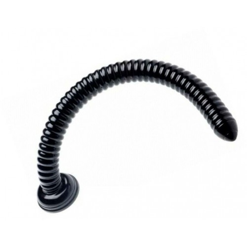 Фото товара: Черный анальный стимулятор-гигант Hosed Ribbed Anal Snake Dildo - 50,8 см., код товара: AF550/Арт.192234, номер 3