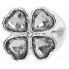 Фото товара: Серебристая анальная пробка с прозрачными кристаллами в форме клевера - 7 см., код товара: RIC012SIL/Арт.204540, номер 2