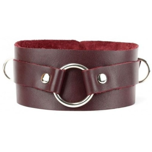 Купить Бордовый широкий ошейник с кольцом Maroon Collar код товара: 67008ars/Арт.206165. Секс-шоп в СПб - EROTICOASIS | Интим товары для взрослых 