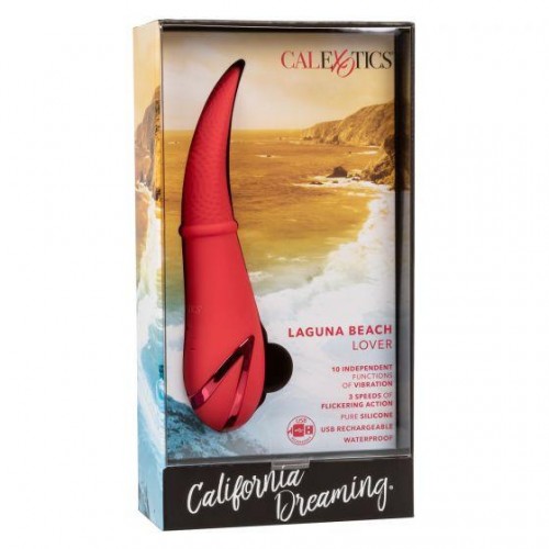 Фото товара: Красный вибромассажер Laguna Beach Lover с функцией «мерцающий язычок» - 20,25 см., код товара: SE-4349-50-3/Арт.206534, номер 1