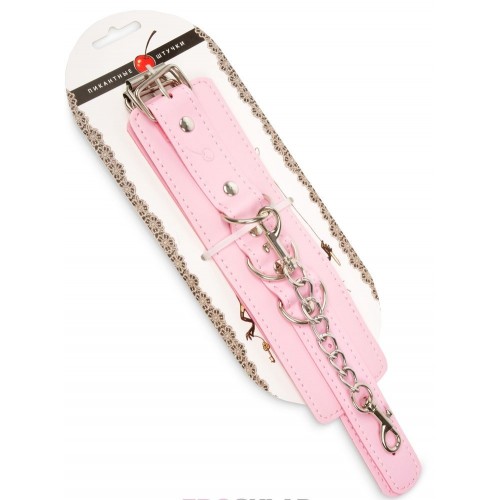Фото товара: Розовые наручники с регулировкой на цепочке, код товара: DP140P/Арт.208477, номер 1