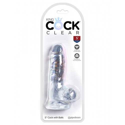 Фото товара: Прозрачный фаллоимитатор King Cock Clear 5  Cock with Balls - 15,2 см., код товара: PD5751-20/Арт.209238, номер 2