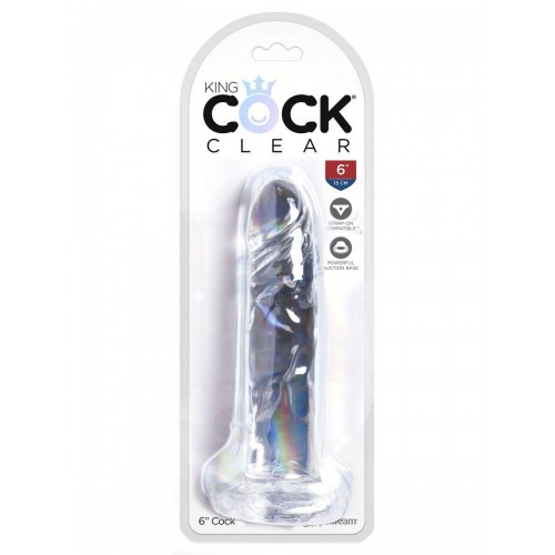 Фото товара: Прозрачный фаллоимитатор King Cock Clear 6 Cock - 18,4 см., код товара: PD5753-20/Арт.209239, номер 3