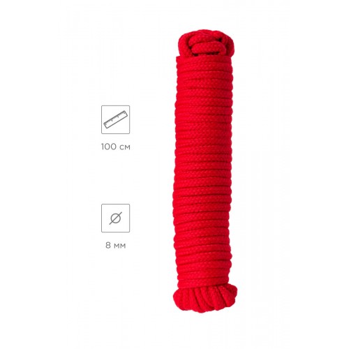 Фото товара: Красная текстильная веревка для бондажа - 1 м., код товара: 690209/Арт.210376, номер 9