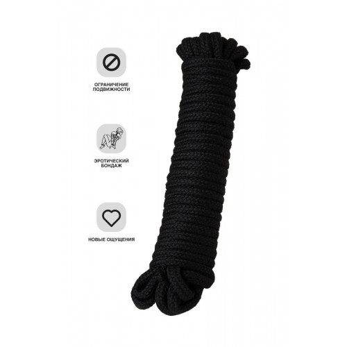 Фото товара: Черная текстильная веревка для бондажа - 1 м., код товара: 690210/Арт.210383, номер 10