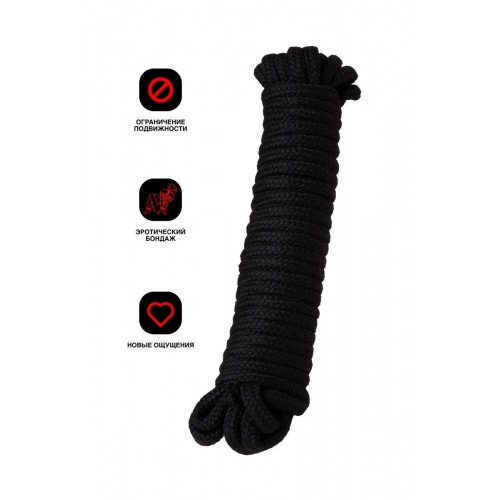 Фото товара: Черная текстильная веревка для бондажа - 1 м., код товара: 690210/Арт.210383, номер 11