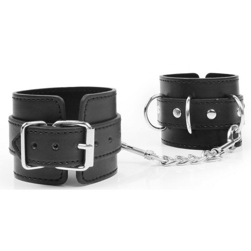 Купить Черные наручники с металлическими застежками и цепочкой код товара: NTB-80559/Арт.213746. Секс-шоп в СПб - EROTICOASIS | Интим товары для взрослых 