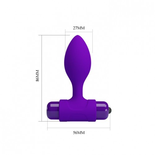 Фото товара: Фиолетовая анальная пробка с мощной вибрацией Vibra - 8,6 см., код товара: BI-040077-1/Арт.215345, номер 3