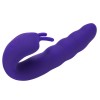 Фото товара: Фиолетовый вибратор Ribbed Dual Stimulator with Rolling Ball - 17 см., код товара: 183316 purple/Арт.216453, номер 1