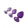 Фото товара: Набор из 3 фиолетовых анальных пробок со стразами Little Gems Trainer Set, код товара: PD4948-12/Арт.217315, номер 1