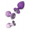 Купить Набор из 3 фиолетовых анальных пробок со стразами Little Gems Trainer Set код товара: PD4948-12/Арт.217315. Секс-шоп в СПб - EROTICOASIS | Интим товары для взрослых 