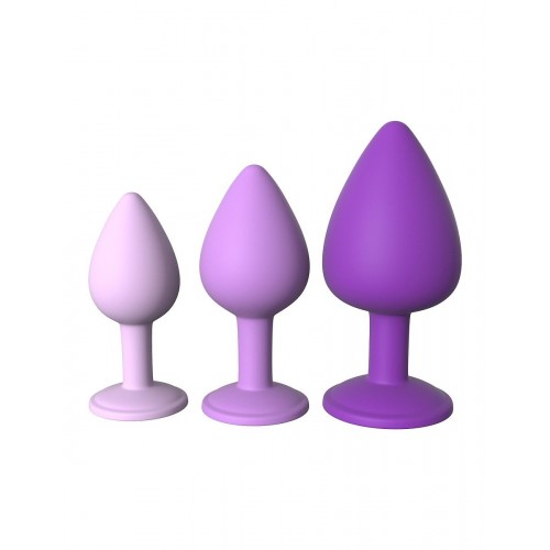 Фото товара: Набор из 3 фиолетовых анальных пробок со стразами Little Gems Trainer Set, код товара: PD4948-12/Арт.217315, номер 2