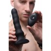 Фото товара: Черный вибратор с волнообразным движением Silicone Vibrating & Squirming Plug with Remote Control - 19,5 см., код товара: AF947 / Арт.218842, номер 3