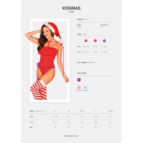 Фото товара: Очаровательное боди Kissmas в новогоднем стиле, код товара: Kissmas teddy/Арт.369334, номер 4