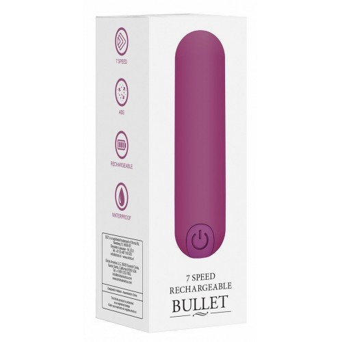 Фото товара: Фиолетовая перезаряжаемая вибропуля 7 Speed Rechargeable Bullet - 7,7 см., код товара: BGT006PUR/Арт.219273, номер 2
