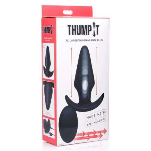 Фото товара: Черная анальная вибропробка Kinetic Thumping 7X Large Anal Plug - 13,3 см., код товара: AF913/Арт.219323, номер 4