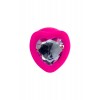 Фото товара: Розовая анальная втулка Diamond Heart с прозрачным кристаллом - 9,5 см., код товара: 357027/Арт.219570, номер 1